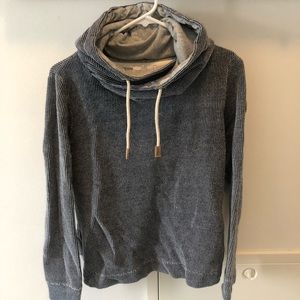 Cowel neck hooded sweatshirt